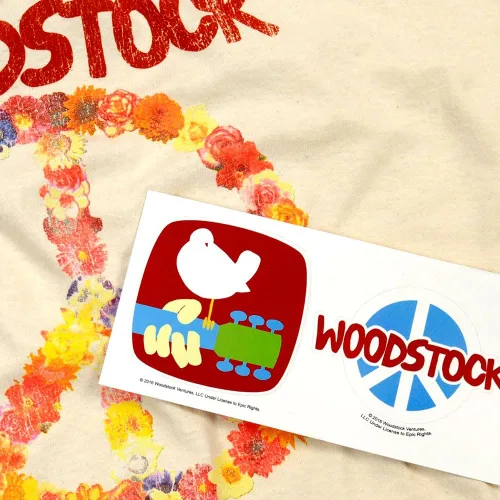 Miniatura 6 de Popfunk Camisetas y calcomanías clásicas Woodstock Peace Symbol Crema