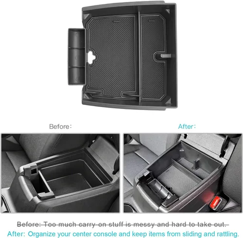 Miniatura 2 de CDEFG Bandeja organizadora de consola central para Chevy Colorado GMC Canyon 2025 2026 para Chevy Colorado GMC Canyon 2023-2025 2026, caja de Negro