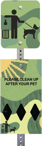Miniatura 26 de ZERO WASTE USA NUEVA 2026 DISPENSE-ART™ Estación de basura para perros de aluminio con impresión UV de 7 pies - Sin bote de basura - 25% más