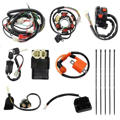 Miniatura 12 de PRO BAT GY6 150cc Arnés Completo de Cableado Eléctrico con Funda Impermeable CDI Magneto Estator para ATV Quad Go Kart Buggy Scooter Ciclomotor