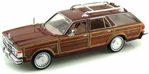 1979 Chrysler Lebaron Town & Country Wagon, rojo con revestimiento Woodie Motormax 73331-1/24 Escala Diecast Model Car