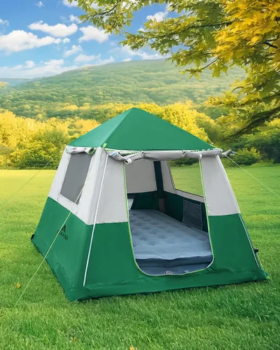 Miniatura 9 de CORANI Tiendas inflables de 14.1'x6.5'x9' para acampar, tienda de aire inflable portátil para 6/8/10 personas, impermeable, resistente al viento