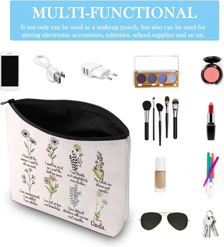Miniatura 3 de GJTIM Doula - Bolsa con cremallera intuitiva para trabajadores de parto, regalo de agradecimiento Doula I Am A Doula Bolsa de maquillaje