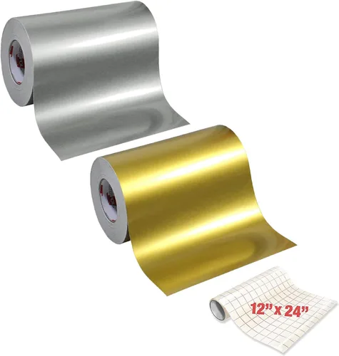 Miniatura 5 de ORACAL 651 Paquete combinado de 2 colores de vinilo adhesivo para manualidades, rollo de 12 pulgadas x 3 pies, incluye espátula de detalles amarillo