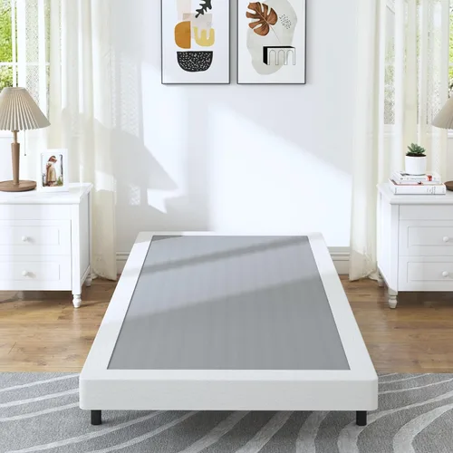 Miniatura 13 de HOBINCHE Somier de 3 pulgadas tamaño Queen de perfil bajo para cama Queen, base de colchón resistente, base de cama de metal, fácil montaje/sin