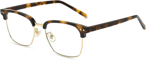 Miniatura 12 de SooGree Gafas de bloqueo de luz azul para hombres y mujeres, medio marco UV400, lentes transparentes, antifatiga ocular, para juegos de computadora