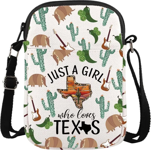 XYANFA Bolsa de maquillaje de lona de regalo occidental para amantes de la ciudad del oeste, bolsa de lona con cremallera (bolsa cruzada texx)