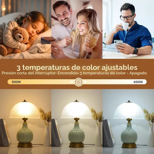 Miniatura 6 de Lámpara Vintage para Sala de Estar, Lámparas de Mesa de Cerámica Modernas de 16" para Dormitorio, Lámparas Tradicionales Retro de Mesita de Noche
