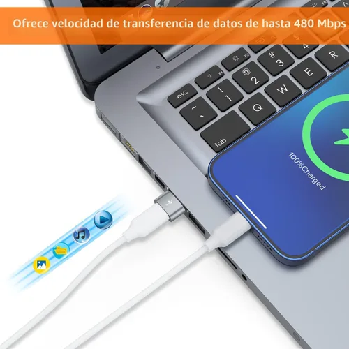 Miniatura 3 de JXMOX Adaptador USB C hembra a USB macho, paquete de 4, convertidor de cable de carga tipo C a USB A, compatible con iPhone 11, 12, 13, 14, 15, 16