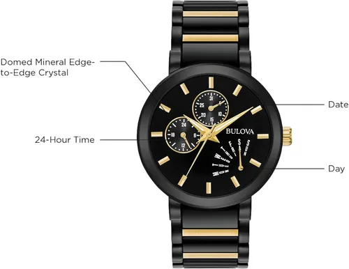 Miniatura 8 de Bulova - Reloj moderno multifunción de acero inoxidable para hombre