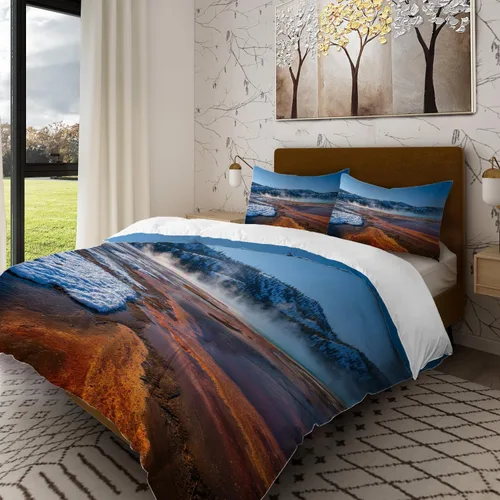 Miniatura 22 de Batmerry Compass Rose Twin Size 3 Pieces Bedding Duvet Cover Sets, Soft Fluffy Floral Themed Design 100% Cotton Printed Duvet Cover for All Season