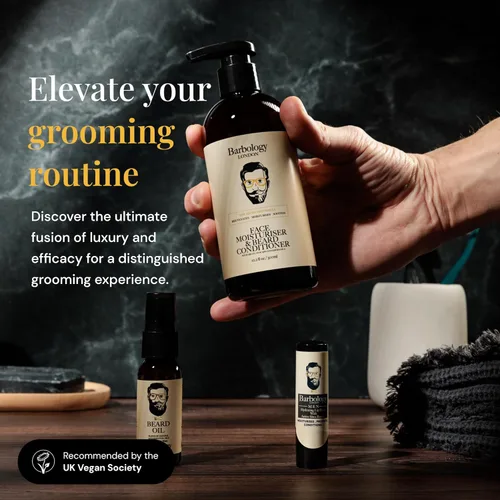 Miniatura 5 de Hidratante 2 en 1 para barba y cara con aceite de jojoba, aceite de argán y aceite de aguacate, acondiciona el cabello facial seco, picazón