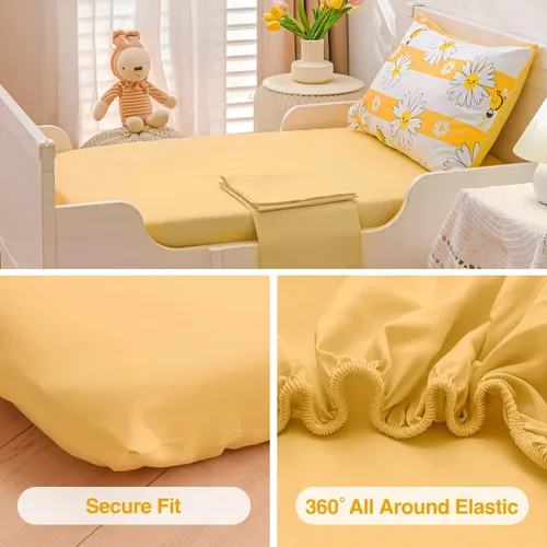 Miniatura 7 de Btargot Juego de ropa de cama ultra suave de 4 piezas para niños pequeños, juegos de edredón de corazones de amor de dibujos animados y luna Negro