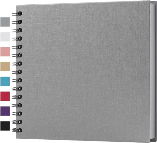 Miniatura 55 de potricher Álbum de scrapbook DIY de 10 x 10 pulgadas, 80 páginas de papel kraft grueso negro en blanco, libro de recuerdos para bodas y aniversarios