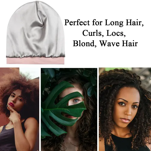 Miniatura 143 de Alnorm - Gorro con forro de satén y suave banda elástica para hombres y mujeres, talla única Se ajusta a la mayoría