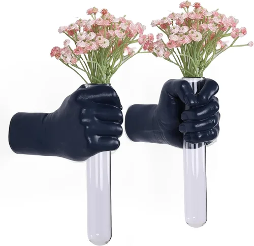 Miniatura 13 de 2 piezas de esculturas de pared, florero de manos para decoración del hogar, escultura artística de montaje en pared, estatua de arte de pared