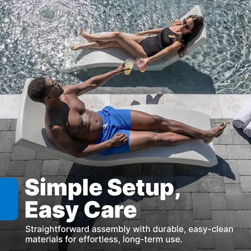 Miniatura 8 de Step2 Vero Pool Lounger, in-Pool Chaise Lounge Chair for Tanning Ledges up to 12 in, Outdoor Patio Chair, Weighted, Grey w/Speck