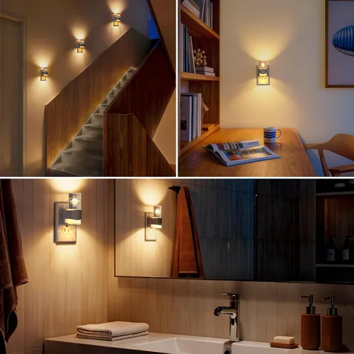 Miniatura 7 de Paquete de 2 luces LED de noche, regulable, sensor de atardecer a amanecer, brillo ajustable de 0-100 lúmenes, 3000 K, montaje en pared