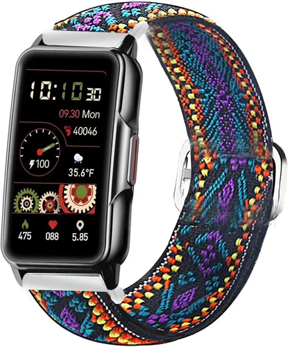 Miniatura 11 de Lamshaw Compatible con la correa de reloj inteligente Mindrose, correa ajustable elástica elástica de 0.71 pulgadas, compatible con reloj Mindrose