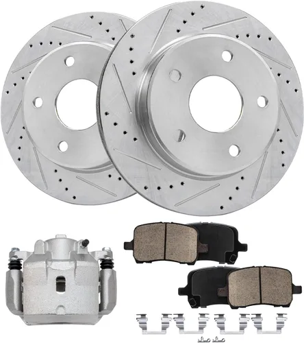 Miniatura 84 de Detroit Axle - Kit de freno delantero para Ford Explorer Mercury Mountaineer 2002-2005 Bujes de rodamiento de rueda perforados y ranurados rotores