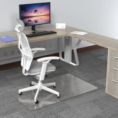 Miniatura 2 de Amyracel Tapete para silla de alfombra, 48 x 30 pulgadas, tapete transparente para silla de escritorio de computadora para suelos alfombrados