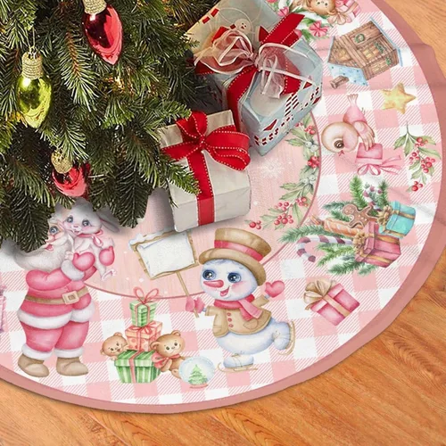 Miniatura 16 de Falda de Árbol de Navidad con Diseño de Dulces en Remolino de 36 Pulgadas, Alfombra de Árbol de Navidad, Decoración de Fiesta Navideña de Invierno 7