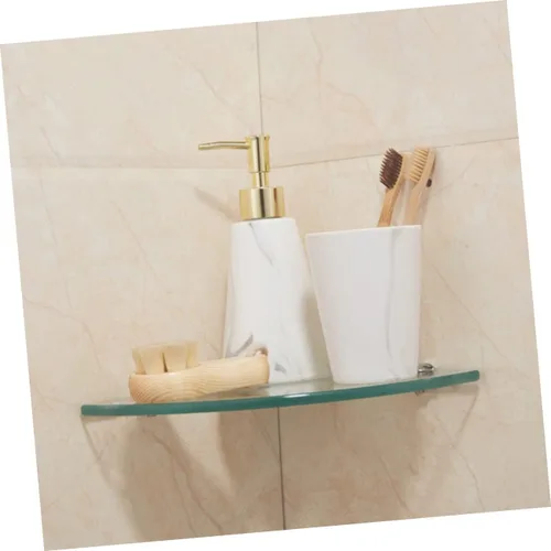 Miniatura 7 de Estante esquinero de cristal montado en la pared, soporte de almacenamiento de baño, organizador de ahorro de espacio para ducha y tocador