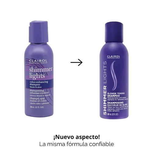 Miniatura 3 de Clairol Professional Shimmer Lights Purple Shampoo fl. Oz Neutraliza los tonos latones y amarillos para cabello rubio y gris plateado con reflejos