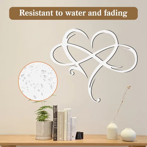 Miniatura 4 de MayLove-US Decoración de pared de metal con corazón infinito, decoración única de pared de corazón infinito, placa de letrero de amor, arte Blanco