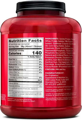 Miniatura 8 de BSN SYNTHA-6 ISOLATE Proteína en Polvo, Aislado de Proteína de Suero, Aislado de Proteína de Leche, Sabor: Galleta de Mantequilla de Cacahuete, 48