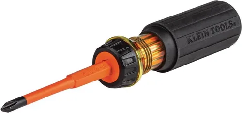 Miniatura 16 de Klein Tools 32288 Destornillador aislado, juego de destornilladores 8 en 1 con cuchillas intercambiables, 3 Phillips, 3 puntas ranuradas y 2 puntas