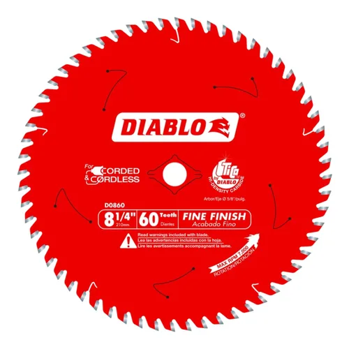 Miniatura 21 de Diablo - Hoja de sierra de acabado de alto rendimiento para madera - 6-1/2" x 40 dientes, carburo Tico - D0641X