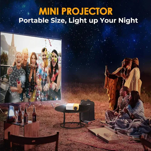 Miniatura 3 de Proyector inteligente, mini proyector LED portátil de 6000 lúmenes, proyector de video de cine en casa de 1080P, adecuado para recreación al aire