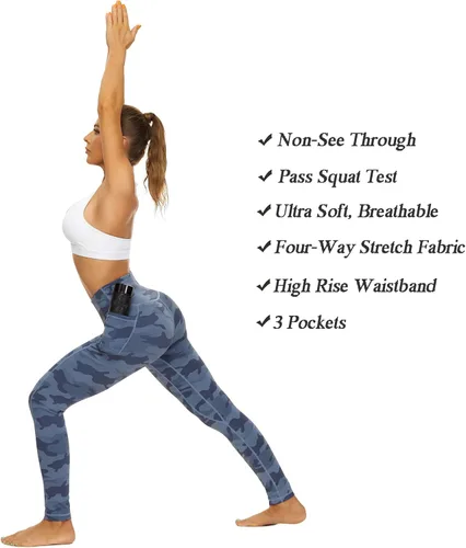 Miniatura 6 de iniber Pantalones de yoga de cintura alta con bolsillos para mujer, elásticos en 4 direcciones, suaves, para correr, entrenamiento, pantalones