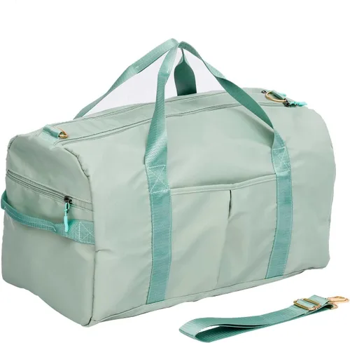Bolsas de lona deportivas con bolsa de gimnasio para mujeres y hombres, bolsa impermeable de viaje con bolsillo húmedo y compartimento para zapatos,