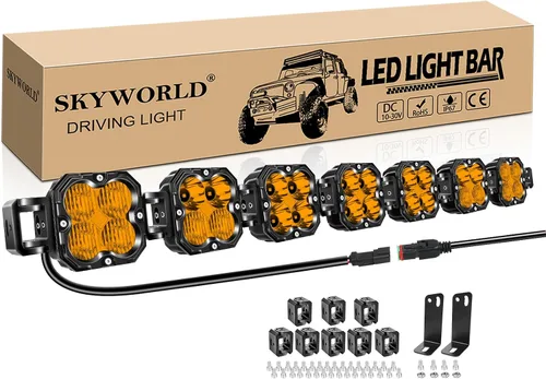 Miniatura 13 de SKYWORLD Luz LED Cuadrada Tipo Pod de 4.3 pulgadas, 30W 2500 LM, Luz Antiniebla de Conducción Todoterreno para Carro 4x4 Camión UTE ATV Barco