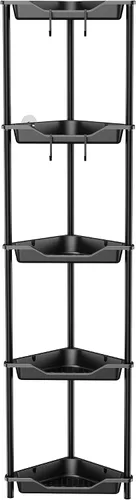 Miniatura 15 de Orimade Organizador de ducha esquinero de 2 niveles resistente a la oxidación, estante de esquina de piso de metal y plástico para baño, negro