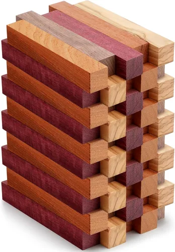 Qilery 50 piezas de bloques de madera exótica para bolígrafos, suministros de torneado, manualidades DIY, kit de torneado de bolígrafos, nogal
