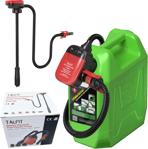 Bomba de combustible portátil alimentada por batería - Bomba de sifón de gasolina de 2.4GPM con apagado automático, bomba para lata de gas con