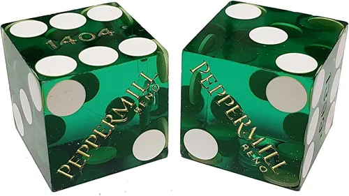 Miniatura 18 de Cyber-Deals Amplia selección de dados de 0.748 in pares de dados auténticos Nevada Casino TablePlayed dados Harveys Lake Tahoe púrpura pulido