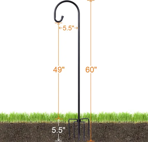Miniatura 5 de Ottsuls Ganchos de pastor ajustables para comedero de pájaros, farol, gancho para plantas, estaca de jardín, soporte para plantas para cesta