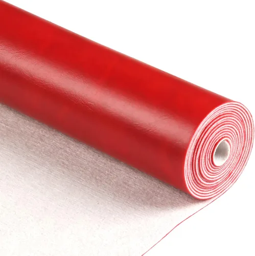 Miniatura 2 de Rollo de piel sintética color rojo liso de 12 x 53 pulgadas, material para hacer manualidades, hacer manualidades, aretes de cuero, lazos, costura