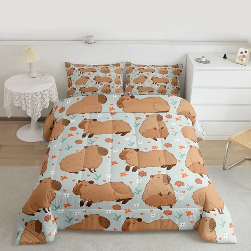 Miniatura 20 de jejeloiu Juego de ropa de cama Queen y King, juego de edredón de panal para niños, niñas, adolescentes, decoración de habitación, edredón Multi 07