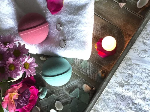 Miniatura 4 de Juego de 2 bombas de baño de poción de amor de sirena con anillo sorpresa en el interior, cada una fabricada en Estados Unidos