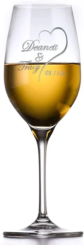 Miniatura 3 de Novio Novio Fecha De Boda Cristal Blanco Copa De Vino Regalo