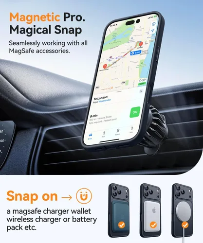 Miniatura 4 de CANSHN Funda magnética compatible con iPhone 17 Pro, mejorada [protección completa de la cámara] [compatible con Magsafe] [mate translúcido] funda