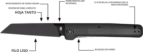 Miniatura 5 de Gerber Gear Pledge Pocket Knife with Pocket Clip - 3.7" Full Panel Plain Edge Blade Folding Knife - EDC Gear and Equipment Omni Gris
