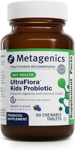 Metagenics UltraFlora Kids Probiotic - 10 mil millones de UFC - Mezcla de probióticos para niños - Salud digestiva y salud inmunológica* - para