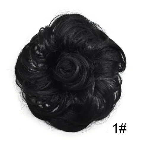 Miniatura 2 de Extensiones de cabello sintético ondulado estilo francés para mujer (#1 negro azabache)