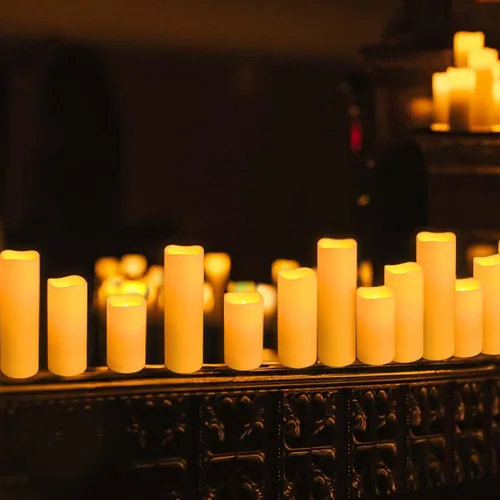 Miniatura 9 de fclayvts Paquete de 24 velas LED sin llama con control remoto, velas eléctricas parpadeantes, velas temporizadoras, llama 3D, para Halloween